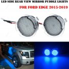 2Pcs Blue LED Side Rear View Mirror Puddle Lights For Ford Edge Mondeo 2015-2019