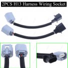 2x H13 9008 Plastic Wire Harness Adpter Two Plug Headlight Connector Extension