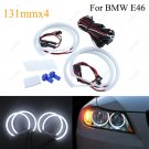 4Pcs 131MM White Cotton Halo Ring Light LED Angel Eyes For BMW E36 E38 E39 E46