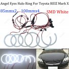 6Pcs SMD Halo Rings Angel Eyes SMD Lights White For Toyota REIZ Mark X 2004-2009