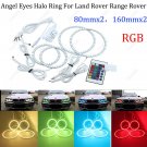 4PCS RGB Halo Rings LED Angel Eyes Devil Demon DRL For Land Rover 100mm+126mm