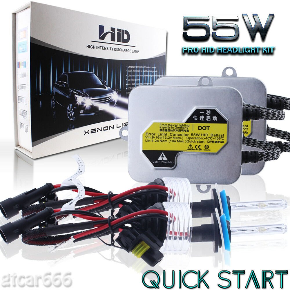 AC 55W QUICK START Slim HID Xenon Headlight Conversion Kit H11 H8 H9 High Power