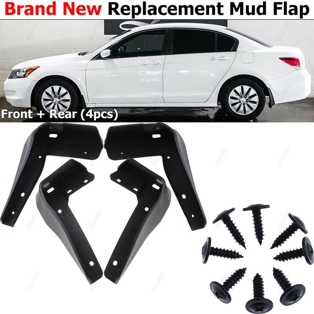 4Pcs Mud Flap Splash Guard Fender Mudguard Mudflap For Honda Accord 18-19 Black