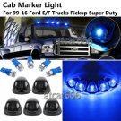 5pc Blue LED + Smoke Cab Marker Clearance Light Kit for 1999-2016 Ford E/F-150