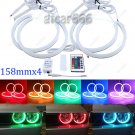 4x 158MM LED Halo Rings Cotton RGB For Dodge Challenger Headlight Angel Eye Kit