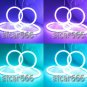 4x 158MM LED Halo Rings Cotton RGB For Dodge Challenger Headlight Angel Eye Kit