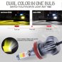 H11 H8 H9 H16 LED Fog Light Bulbs Dual Color Strobe Flash 6K White + 3K Yellow