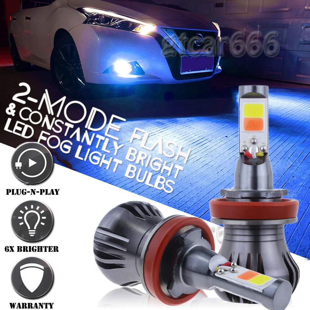 6x H11 LED Conversion Kit Fog Light Bulbs Daytime Running Lamp 10000K Ultra Blue