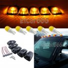 For 88-02 GMC Chevy Roof Cab marker Clearance Smoke Light KIT + Amber LED Bulbs