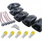 For 88-02 GMC Chevy Roof Cab marker Clearance Smoke Light KIT + Amber LED Bulbs
