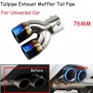 Universal Twin Dual Exhaust Pipe Trim Tip Tail Muffler Stainless Steel Chrome