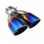 Universal Twin Dual Exhaust Pipe Trim Tip Tail Muffler Stainless Steel Chrome