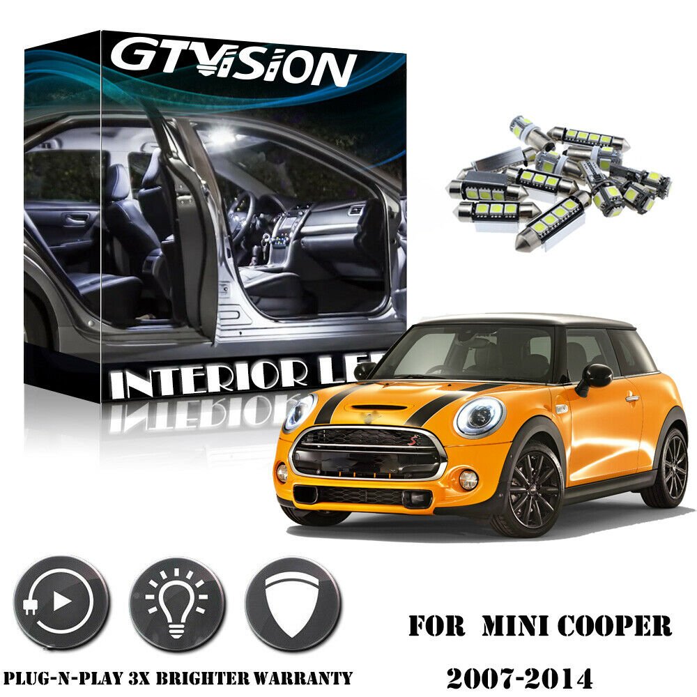 13x Bright White LED Lights Interior Package Kit for 2007-2014 MINI Cooper S R56