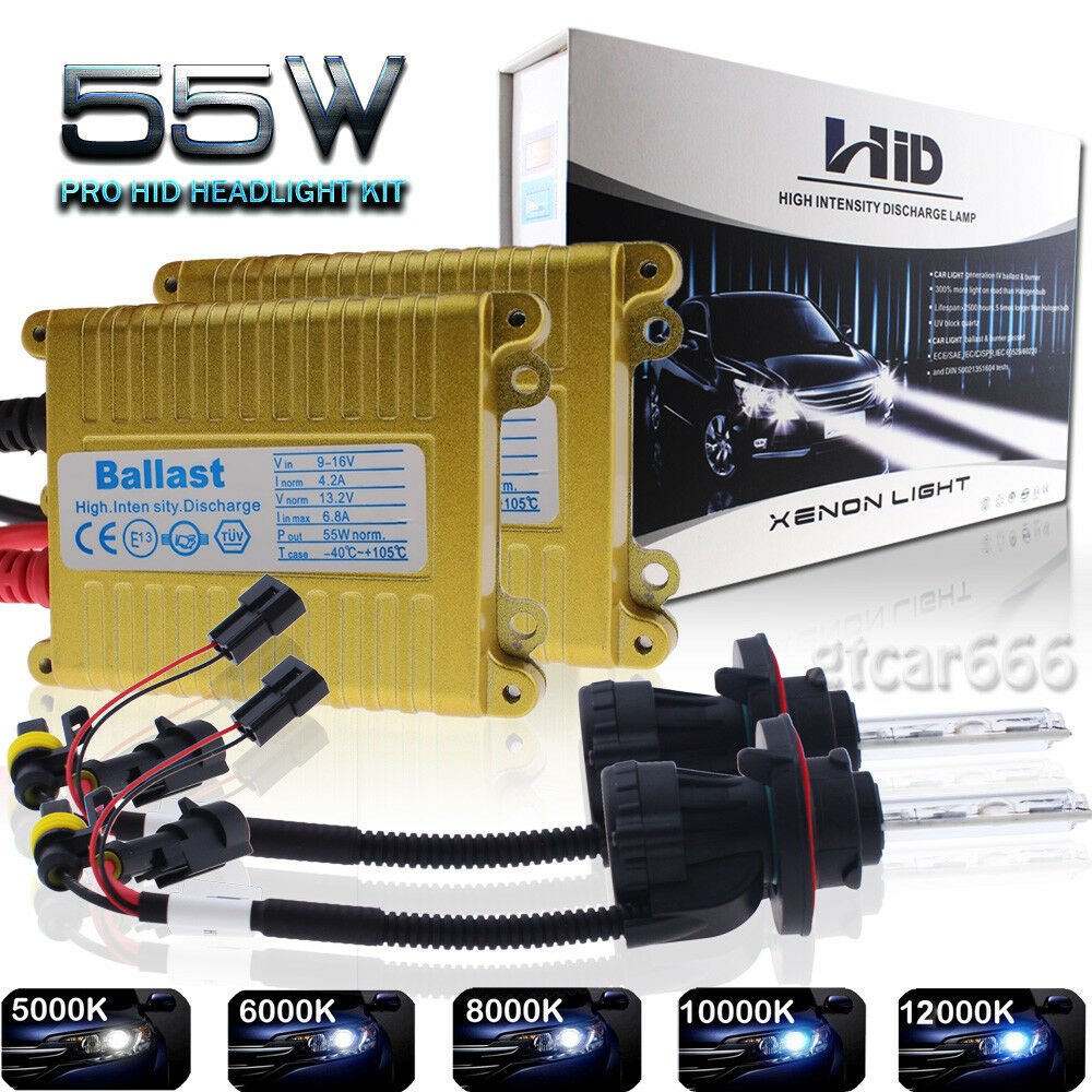 55W Slim HID Xenon Headlight Conversion Kit H1 H3 H4 H7 9005 9006 H11 5202 880