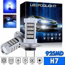 2pcs 92SMD Blue H7 Car Fog Lights High Power LED Bulb w/ Decoder Canbus No Error