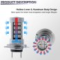 2pcs 92SMD Blue H7 Car Fog Lights High Power LED Bulb w/ Decoder Canbus No Error