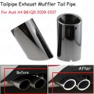2x Chrome Stainless Steel Rear Exhaust Tail Muffler Pipe For Audi A4 B8 Q5 09-17