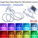 For Mitsubishi Lancer Evo X RGB Multi-Color Angel Eye Halo Ring Halogen headligh