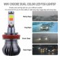H11 H8 H9 LED DRL Fog Light Bulbs Dual Color Still / Flash Mode White + Yellow