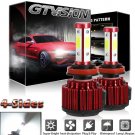 2Pcs 4-Side LED Headlight Kit H11 6000K 1800W Low Beam for Honda Civic 2016-2017