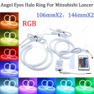 4Pcs For 2008-2015 Mitsubishi Lancer Evo X RGB LED Cotton Angel Eyes Halo Rings