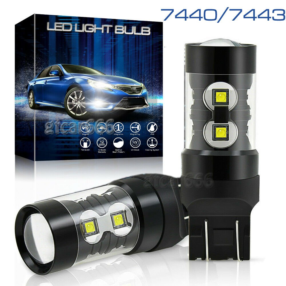 50W High Power Back Up Reverse Lights 7443 7440 Cree LED 6000K Super White Bulbs