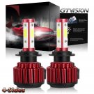 2Pcs 4-Side H7 1800W 270000LM Car LED Headlight Kit High or Low Light Bulb 6000K