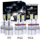 For 2006-2016 Ford Fusion COB LED Headlight H7+H11 High Low Beam+H11 Fog 3900W