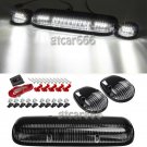 For 02-07 Chevy Silverado GMC Sierra 3PC Clear Cab Roof Marker White LED Lights