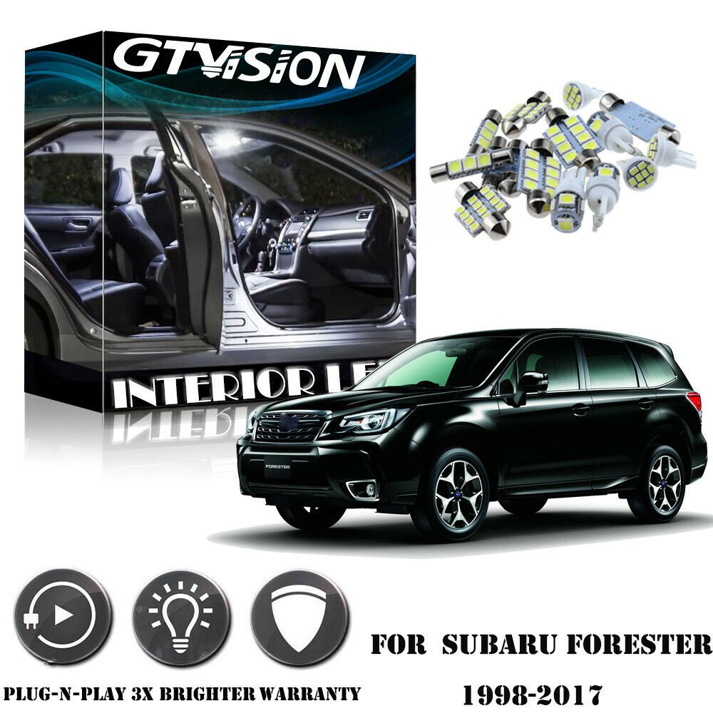 10Pcs Bright White LED Lights Interior Package Kit For 1998-2017 Subaru Forester