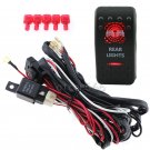 Autos Waterproof Rear Light 5-Pin Red LED Rocker Switch + Wiring Harness 40AMP