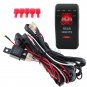 Autos Waterproof Rear Light 5-Pin Red LED Rocker Switch + Wiring Harness 40AMP