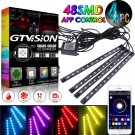 Colorful 48 LED APP Control Ambient Footwell Light Car Interior Decor 16 Color