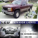 12Pcs White LED Interior Bulbs + License Plate Lights For 95-98 Silverado Sierra