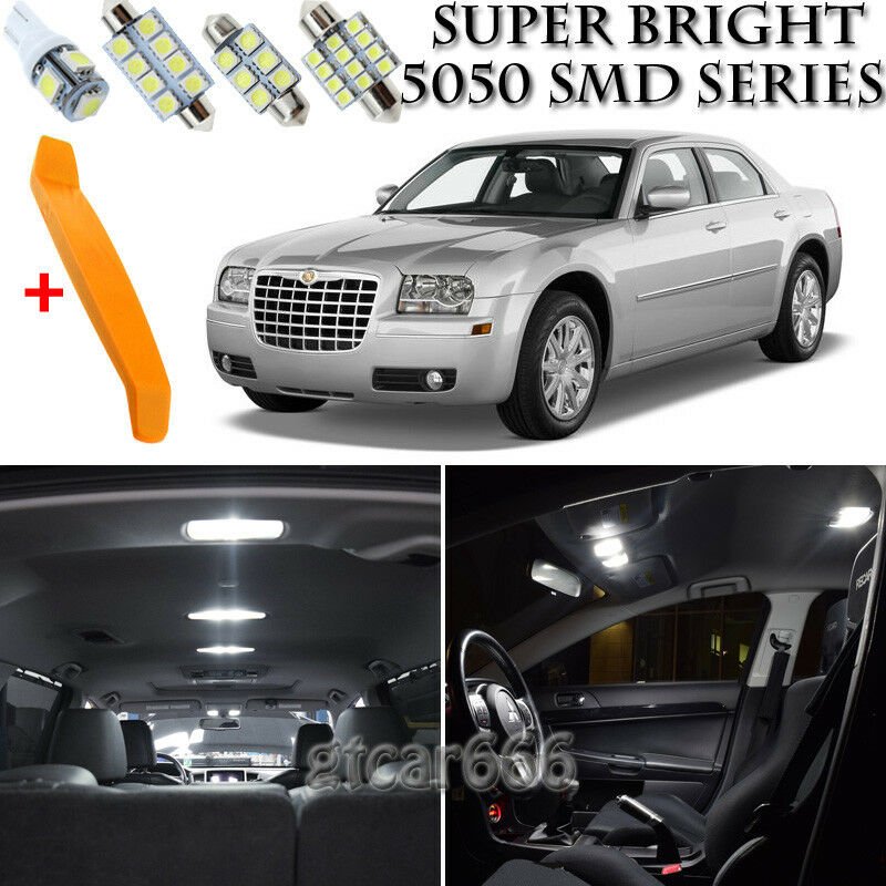 18 x Xenon White Interior LED Lights Kit + TOOL For 2005-2010 Chrysler 300