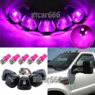 5x Pink Purple 5050 LED Smoke Roof Cab Marker Light Kit for 99-16 Ford E/F Truck