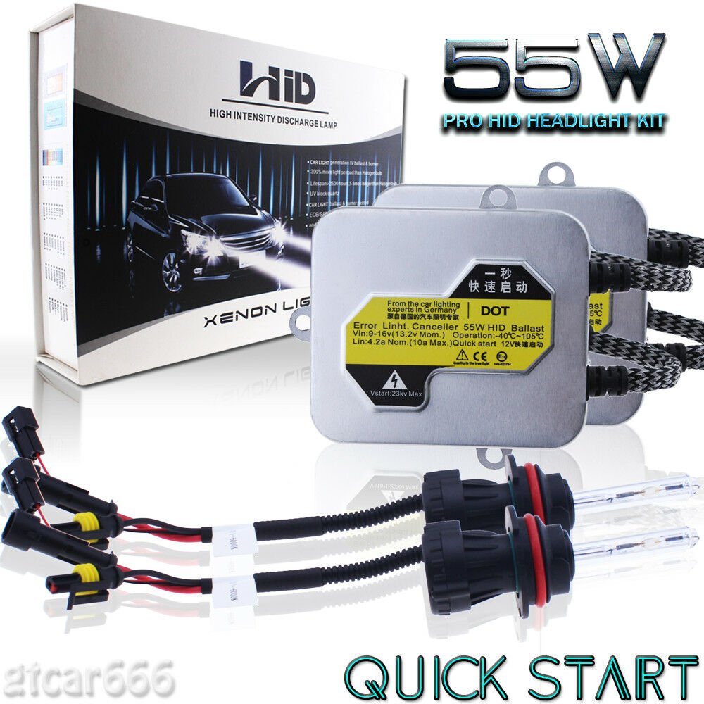 AC 55W QUICK START HID Xenon Headlight Conversion Kit H4 H7 H13 9006 9005 9007