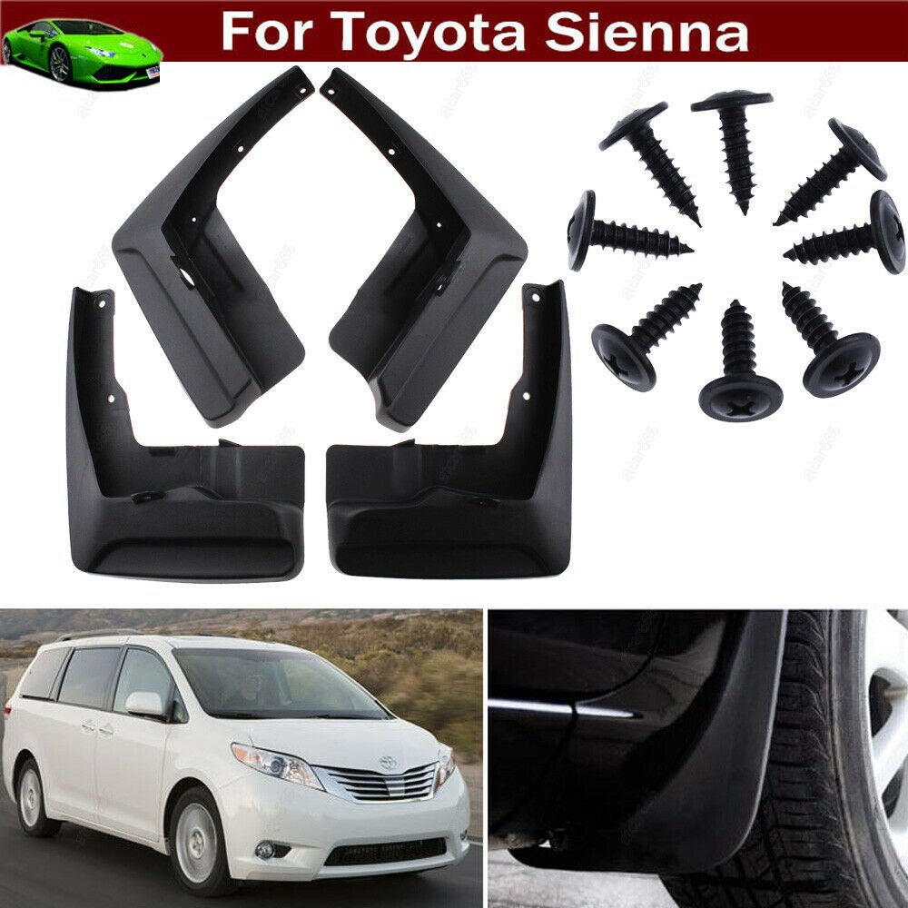 4x Front Rear Mudflaps Mud Flaps Splash Guards Mudguard For Toyota Sienna 11-17