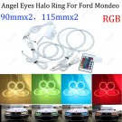 4Pcs For Ford Mondeo MK3 2002-2007 Headlight RGB SMD Angel Eyes Halo Rings Kit