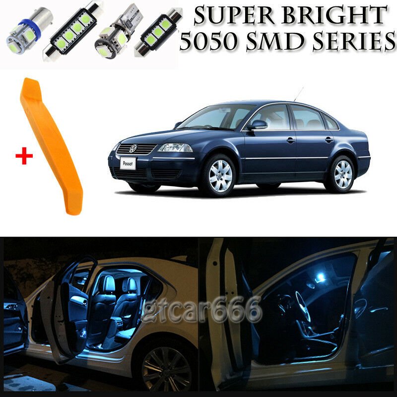 17 x Ice Blue Interior LED Lights Kit + TOOL For 1998-2005 Volkswagen VW Passat