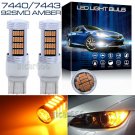 2x 92-4014-SMD High Power 7443 Amber Yellow Bright Front Turn Signal Light Bulbs