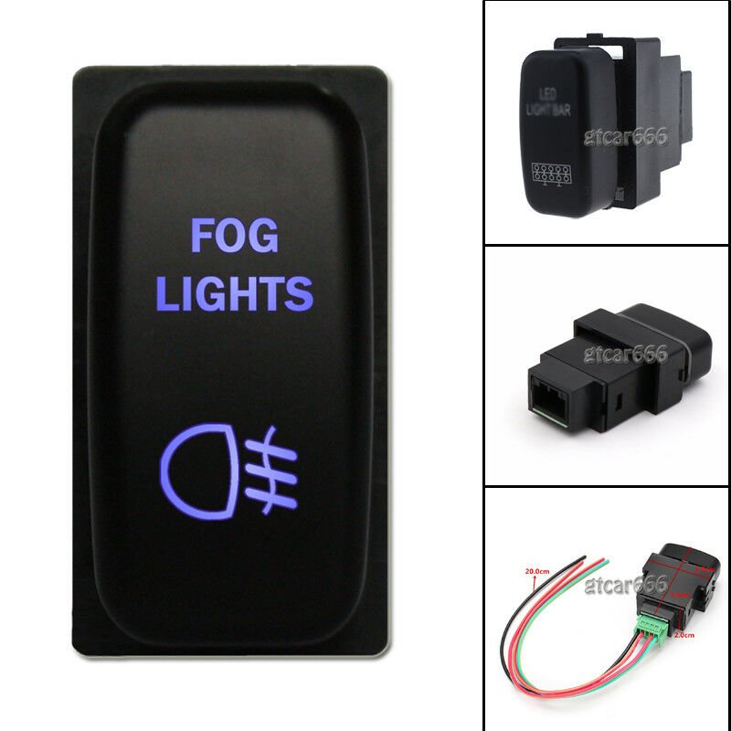 FOG LIGHTS ON-OFF Blue LED Push Switch For Mitsubishi Pajero Triton Galant 12V