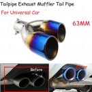 Universal Dual Exhaust Tail Pipe Tip Muffler Stainless Steel Chrome Trim 63mm