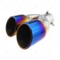Universal Dual Exhaust Tail Pipe Tip Muffler Stainless Steel Chrome Trim 63mm