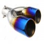 Universal Dual Exhaust Tail Pipe Tip Muffler Stainless Steel Chrome Trim 63mm