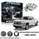 14Pcs White Interior LED Light Kit Pack For Chevrolet Silverado 2500HD 2001-2010