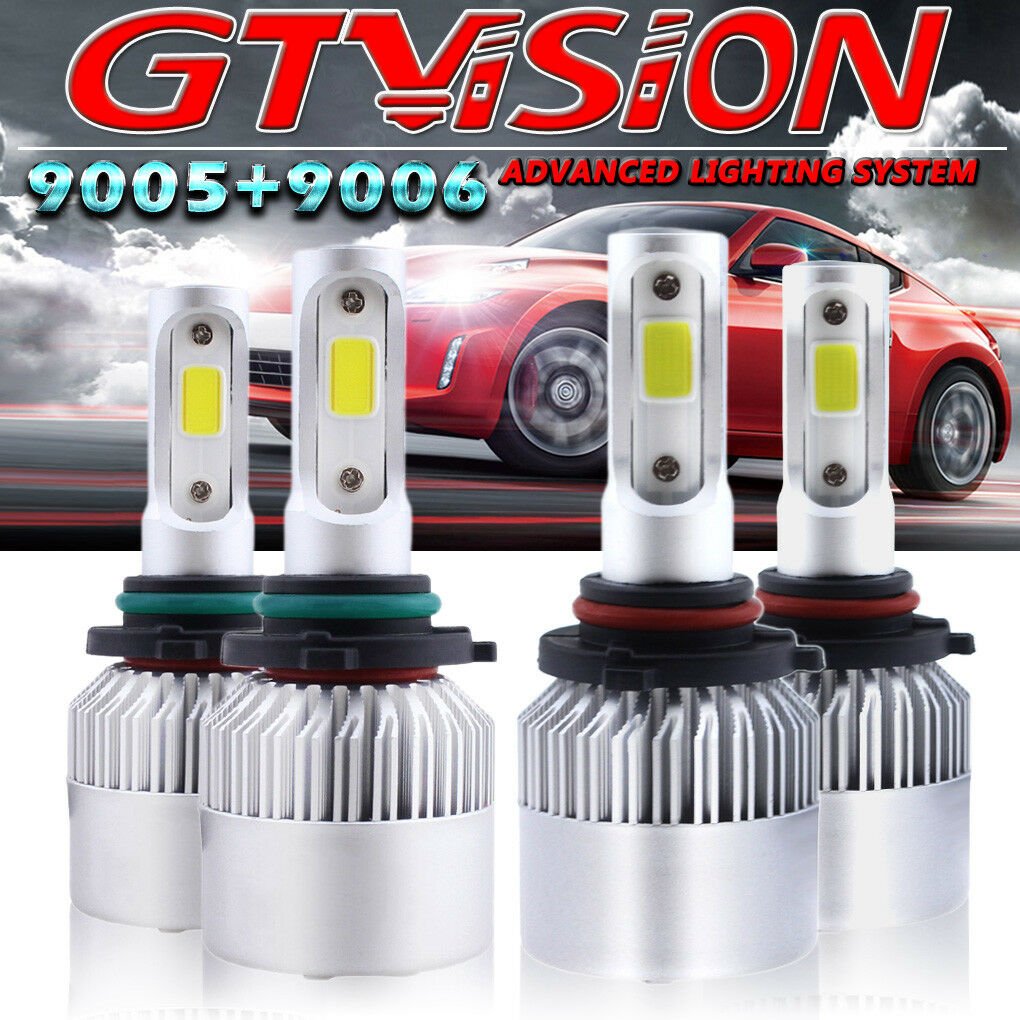 9005+9006 Combo LED Headlight Hi/Lo Beam For Chevrolet Tahoe Silverado 1999-2006