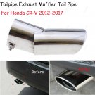 1x Chrome Stainless Steel Rear Exhaust Tail Muffler Pipe For Honda CR-V 2012-17