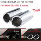 2x Chrome Stainless Steel Rear Exhaust Tail Muffler Pipe For BMW E90/E91 3Series