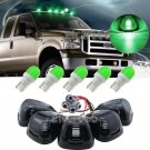 5x Smoke Cab Roof Marker Light Kit Green LED X5 for 99-16 Ford Super Duty Pickup
